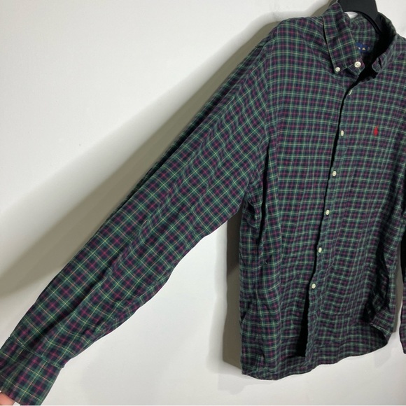 Ralph Lauren Green plaid button down shirt mens XL Christmas plaid 100% cotton - Picture 5 of 10